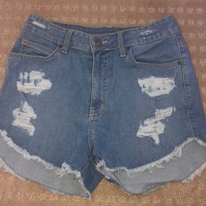 carmar high waisted denim shorts